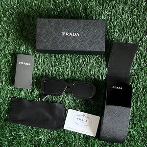 Prada Elegant Black Sunglasses Set